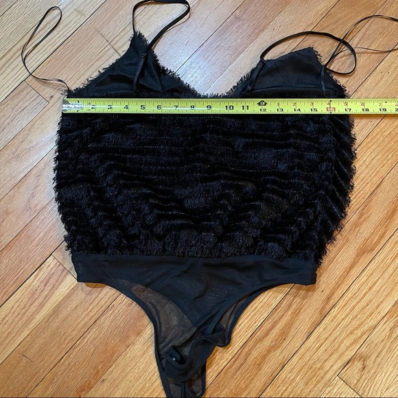 ASTR The Label Black Bodysuit Eyelash Fringe S - Picture 13 of 13
